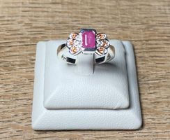 Rubin + Saphir Ring 💎✨ 925 Silber vergoldet S84