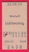 KARTON BILLETT, WATTWIL - LICHTENSTEIG, 2.KLASSE, EINFACH