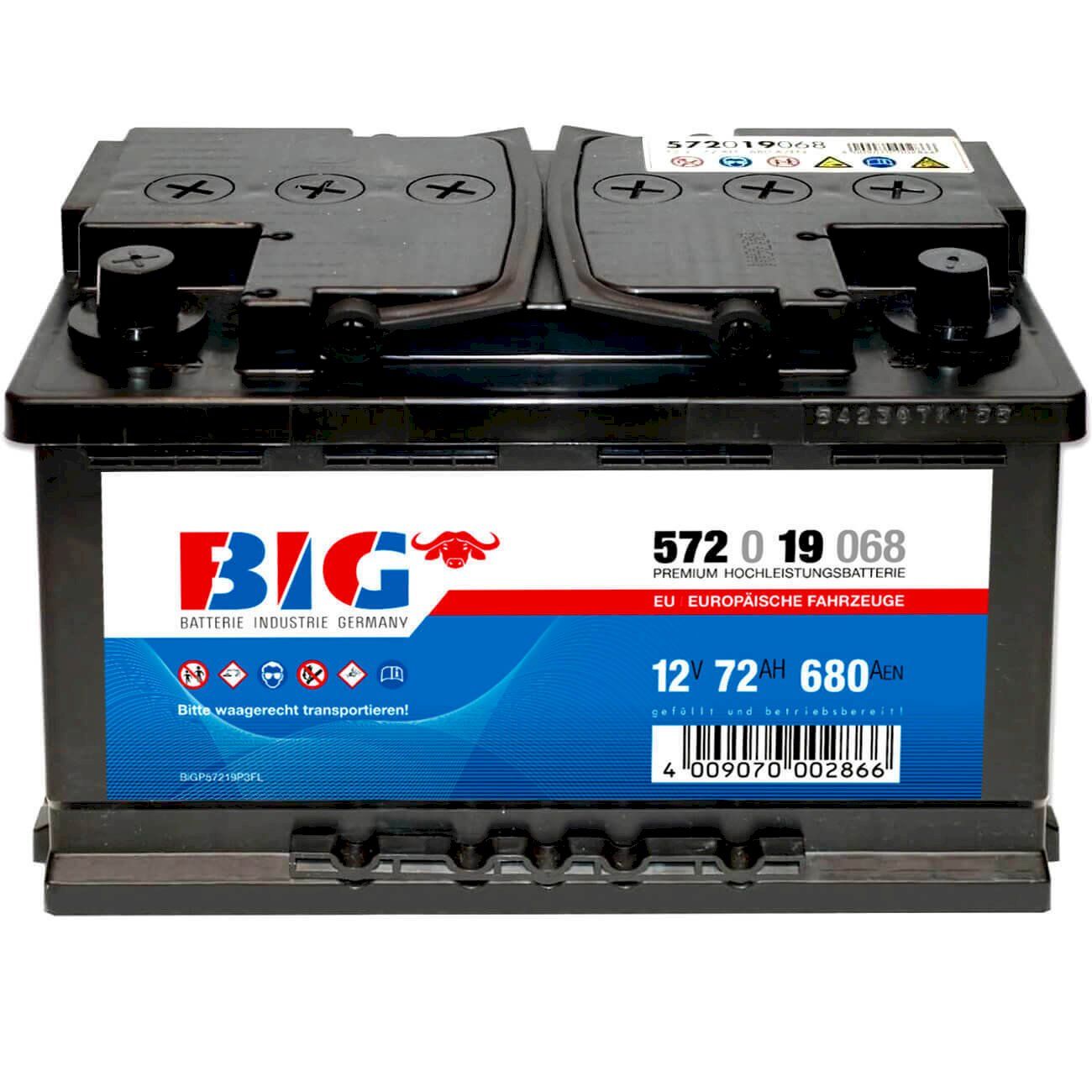 Batterien: BIG Starterbatterie 12V 72Ah links – Neu und originalverpackt aus Bottighofen von zaap