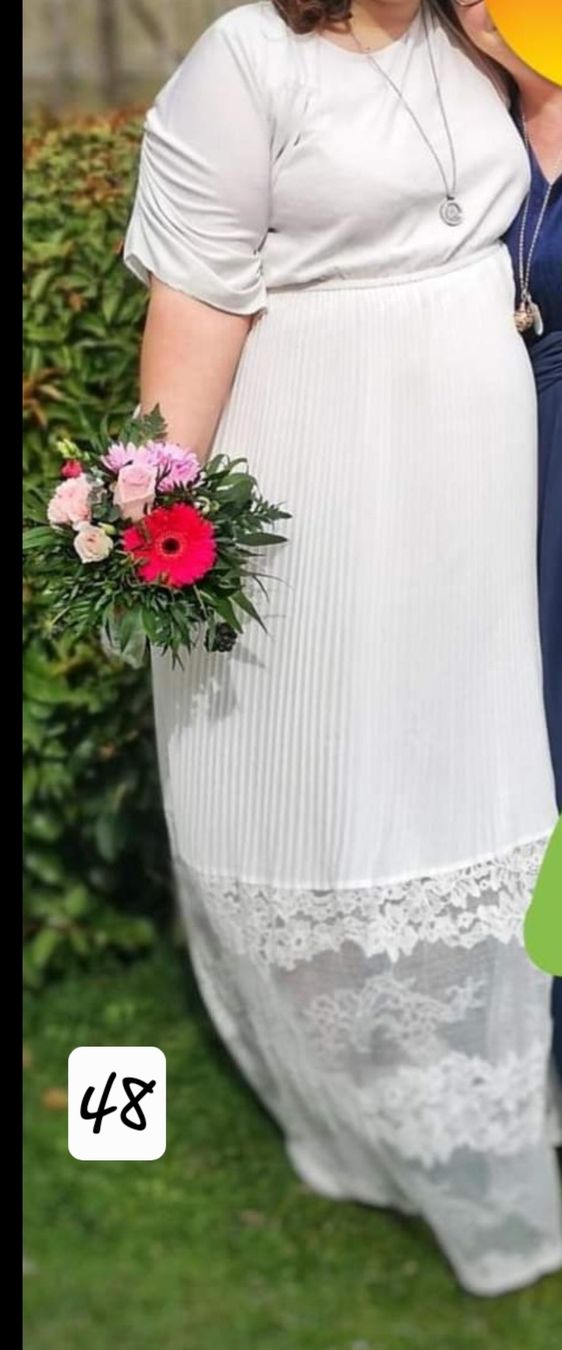 Vestiti: Kleid Grösse 48 Weiss mit Spitze – Nuovo (secondo la descrizione) da Dietikon venduto da mau_z927