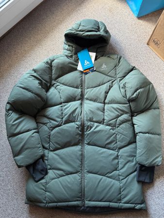 Neue Odlo COCOON X Daunenjacke, Damen, Gr. M, dunkelgrün