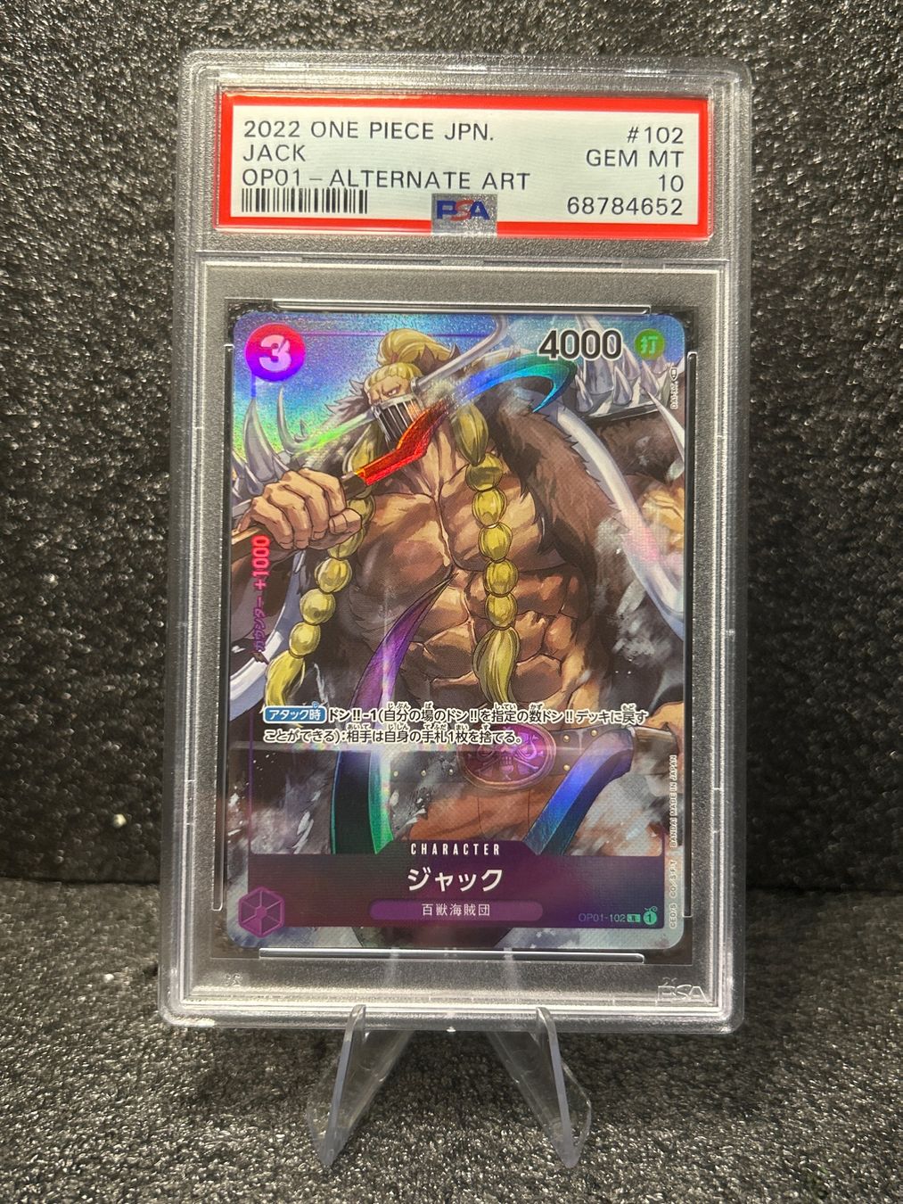 Bandai Sammelbilder & Trading cards: One Piece OP01-102 Jack Alternative Art PSA10 – Neu und originalverpackt aus Torricella von SwissTCGCard