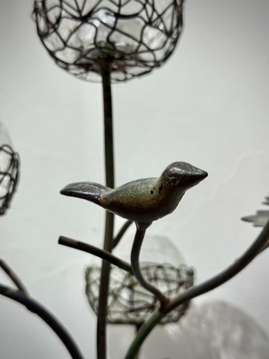 Portacandele: Exklusiver Kerzenständer Messing/Glas antik Blumen-/Baumform – Usato da Ebnat-Kappel venduto da BoutiqueBijoux 3