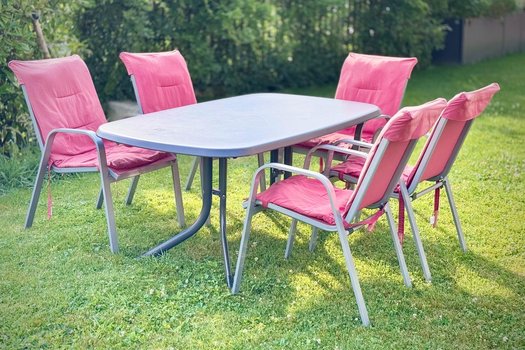 Pfister Set di tavolo e panche: Gartentisch mit Stühlen und Polster – Usato da Mettmenstetten venduto da skynav