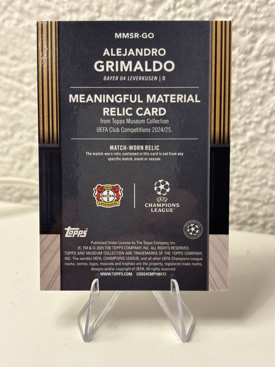 Topps Carte collezionabili: 2025 Topps Museum Collection Alejandro Grimaldo Patch /299 – Nuovo (secondo la descrizione) da Aarberg venduto da gocardz.shop 1
