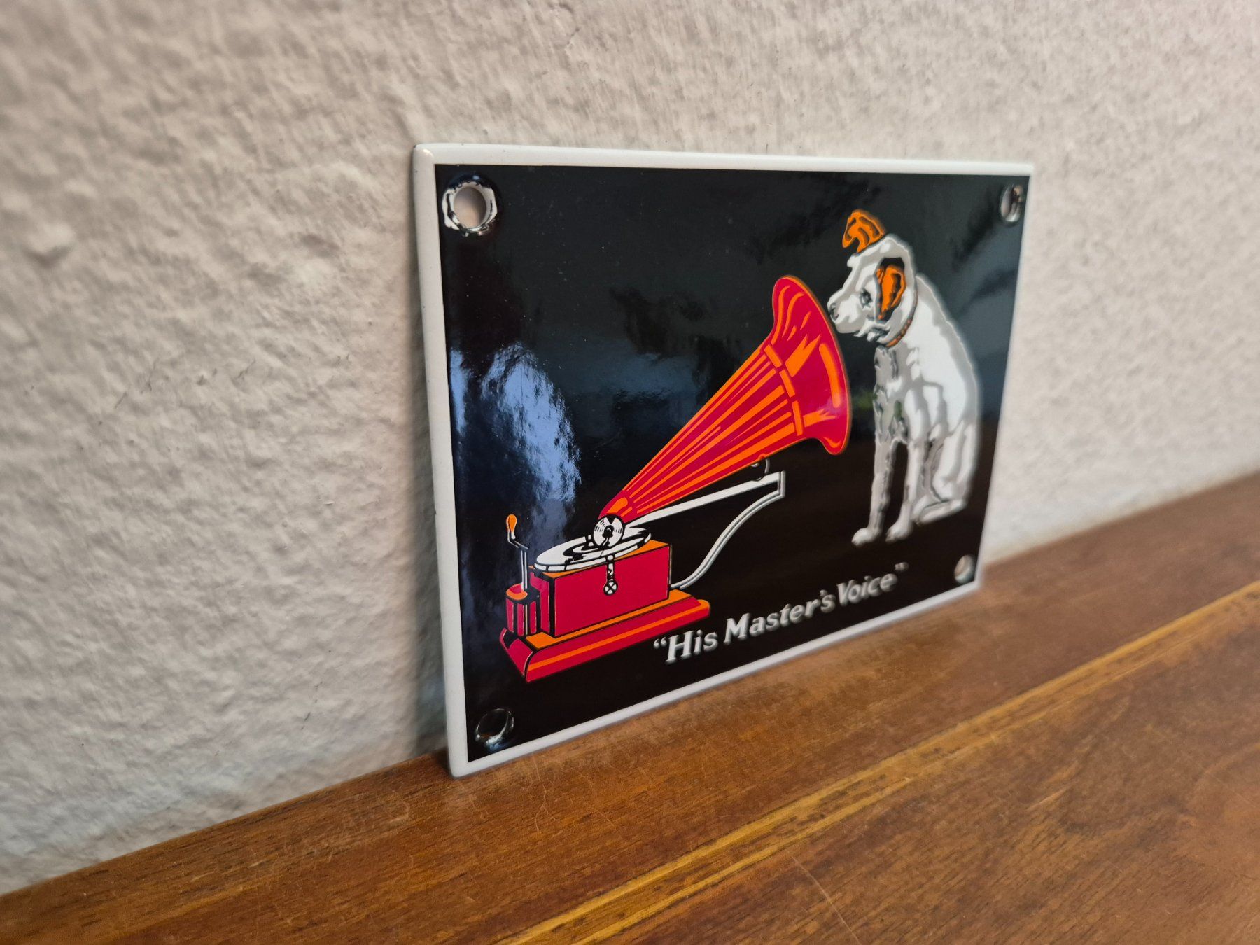 Insegne: Emailschild His Masters Voice Schallplatten Emaille Schild – Nuovo (secondo la descrizione) da Schaffhausen venduto da pfanis09 4
