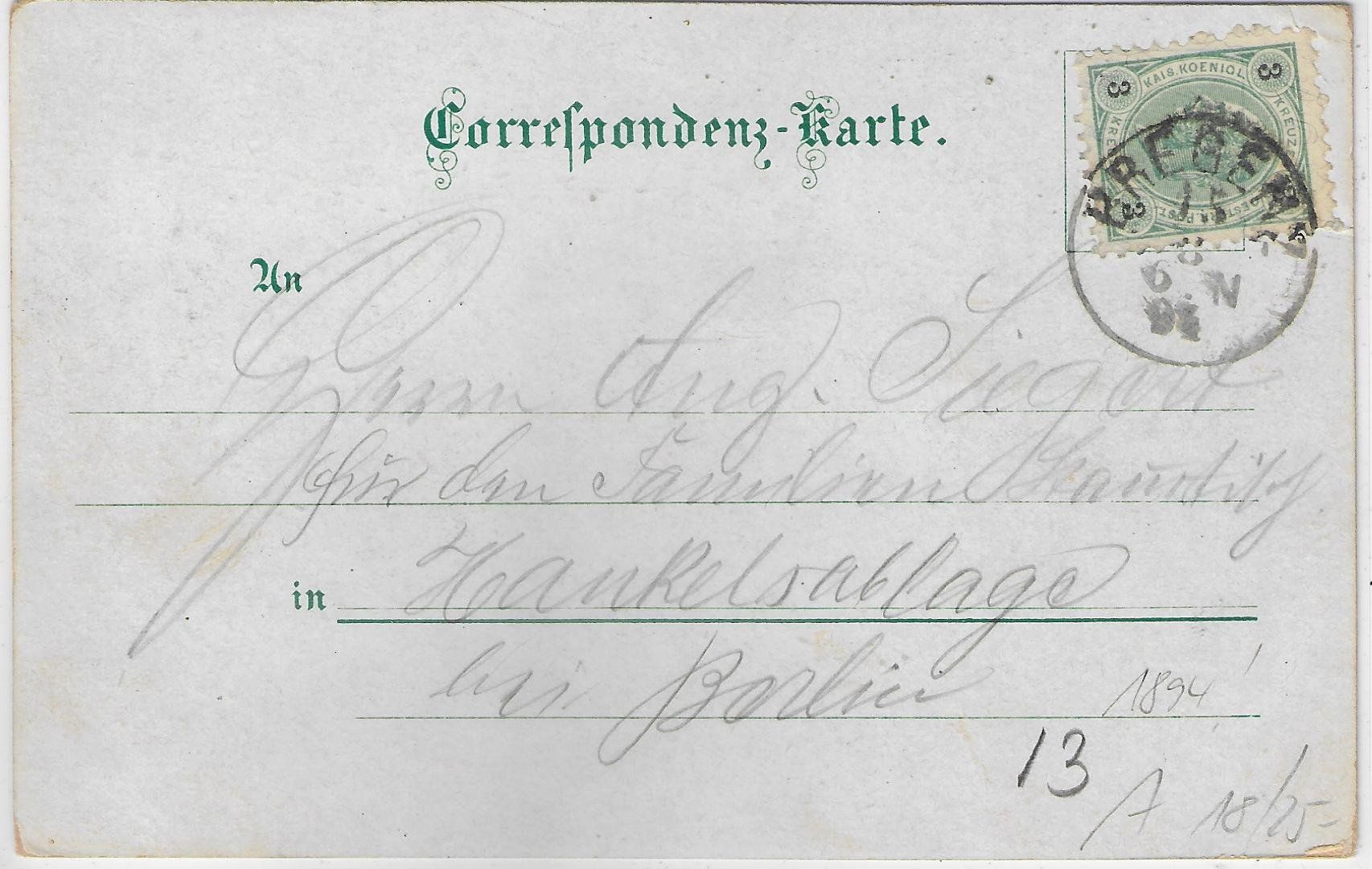 Cartoline postali: Gruss vom Bodensee - Rheinfall - Vorläufer Litho 1894 – Usato da Ettingen venduto da Kartenplanet 1