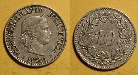 Toutes les monnaies: 10 Rappen 1926 – D'occasion à Allschwil par Coinfreak
