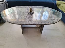 Salon Tisch mit Stein und Glas