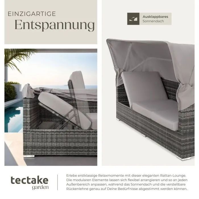 Divani: hochwertige variable Gartenlounge aus Rattan + Sonnenschutz – Usato da St.Gallen venduto da virtale 5