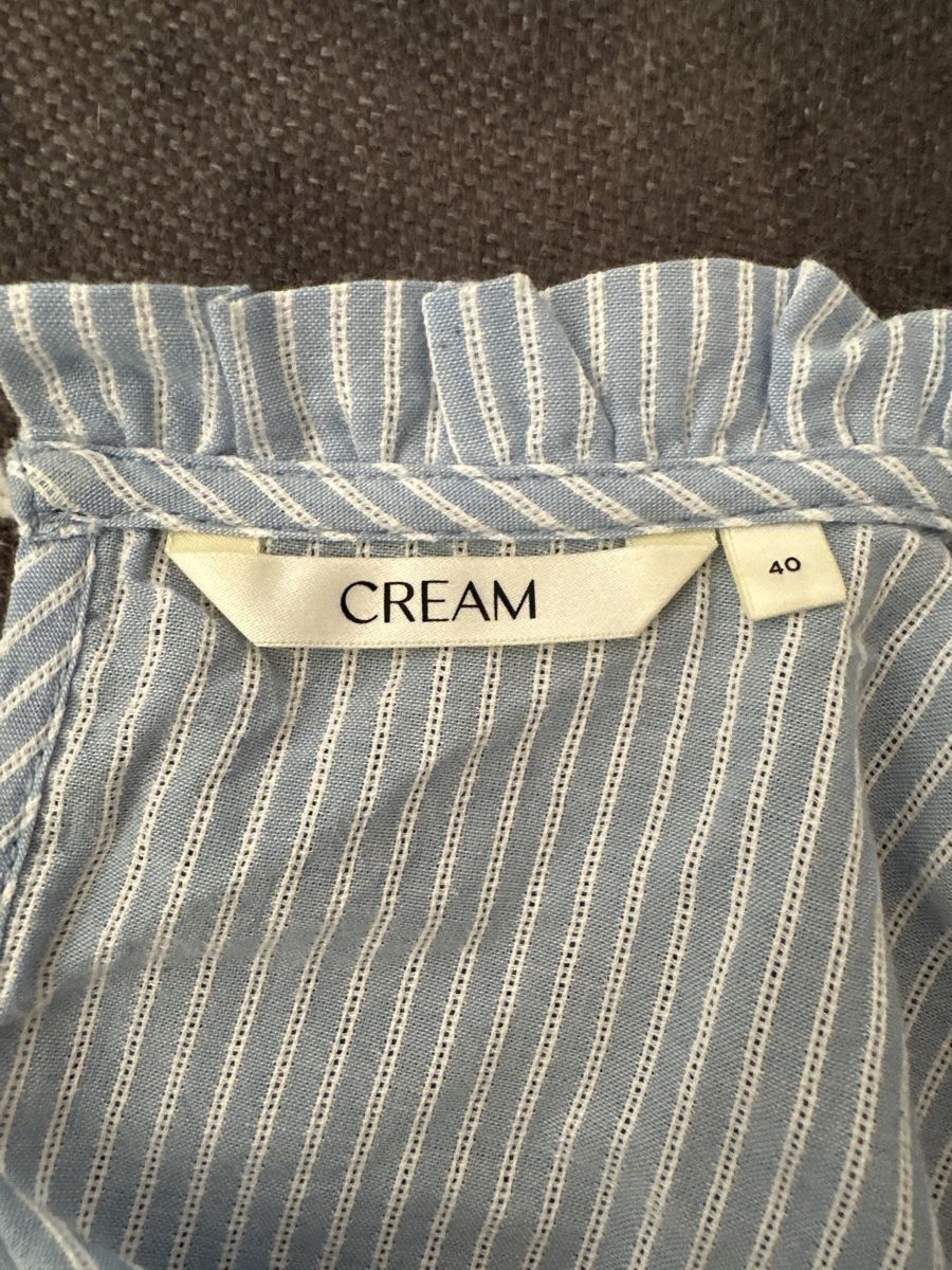 Cream Camicette: Cream Bluse, Gr. 40, Hellblau gestreift, Sommerlich! – Usato da Gunzgen venduto da Pimsu