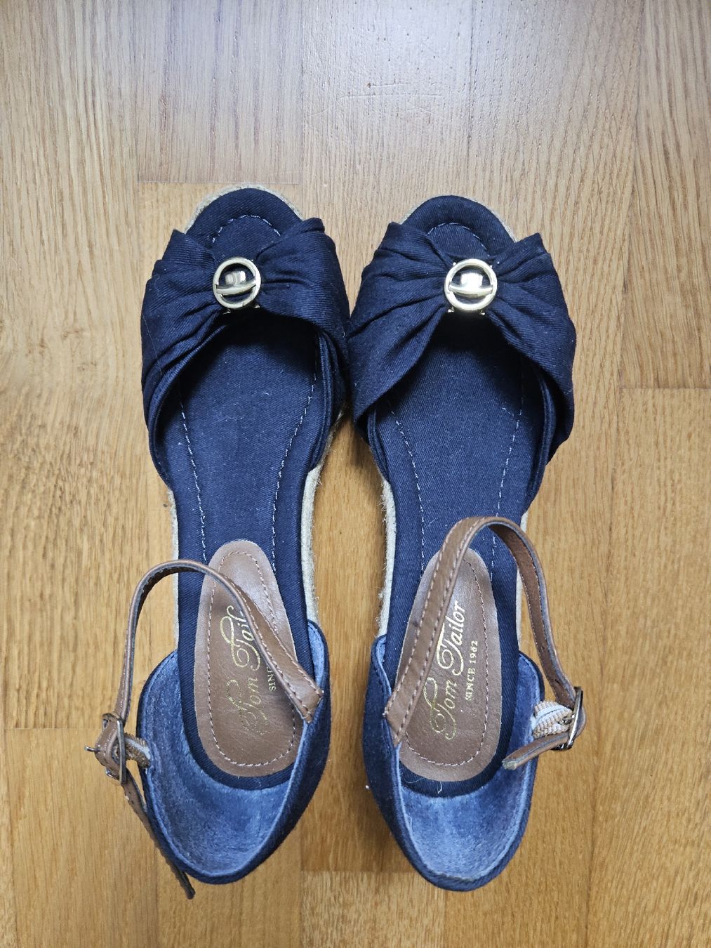 Tom Tailor Scarpe da donna: Tom Tailor Espadrille Wedge Sandals - EU 36 - Navy Blue – Nuovo (secondo la descrizione) da Urdorf venduto da msl_j9th