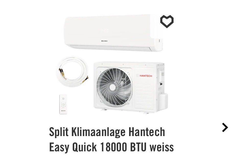 Condizionatori: Split Klimaanlage Hantech Easy Quick 18000 BTU weiss – Usato da Unterwasser venduto da Robert74unter
