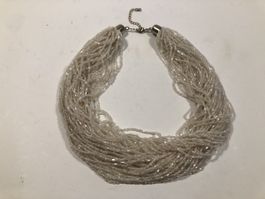 Schicke Perlenkette (Glasperlen) Weiss