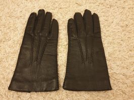 Gants, S, cuir noir, doublure chaude, bon état  