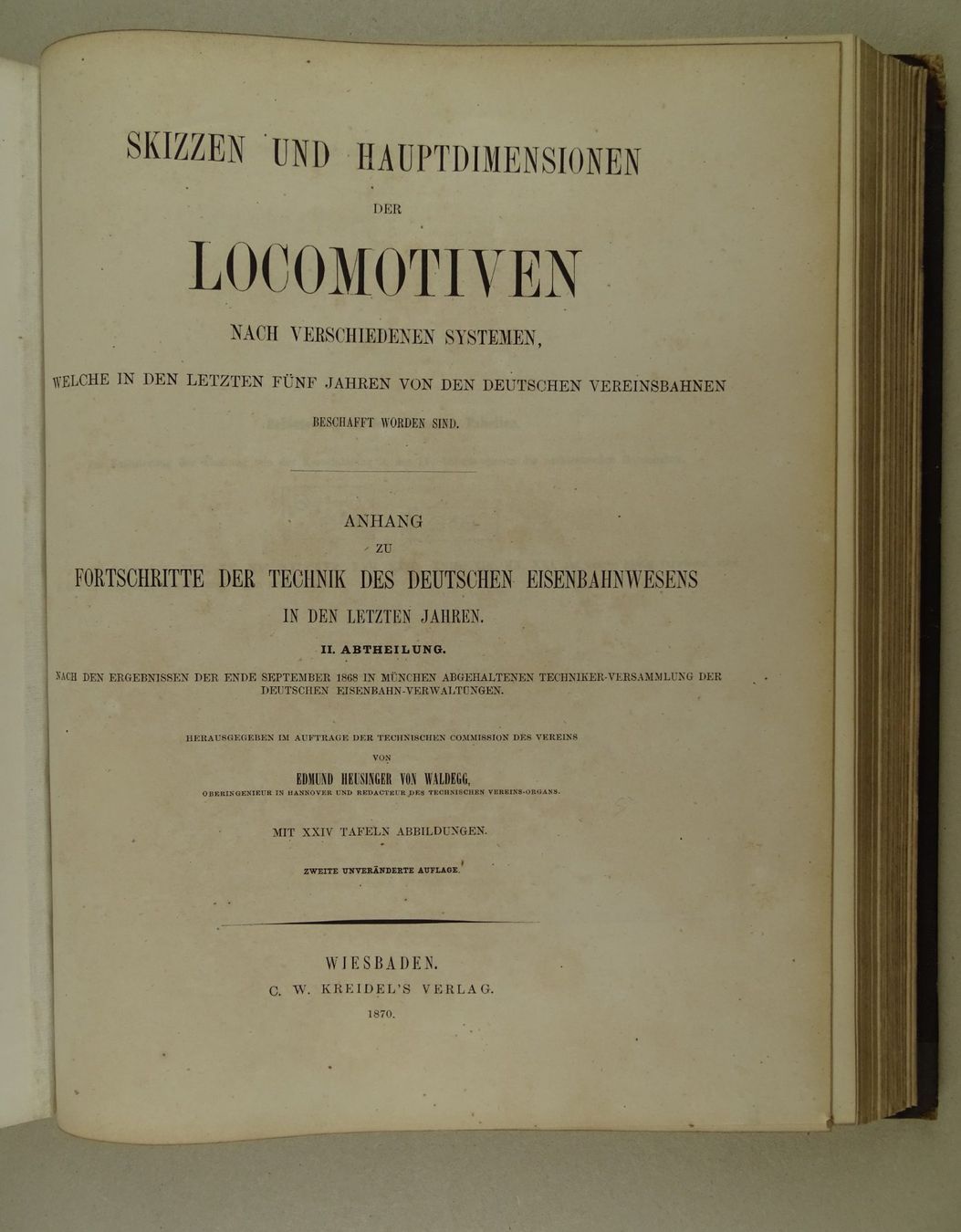 Libri: FORTSCHRITTE DES EISENBAHNWESENS 1869 – Usato da Grüningen venduto da Kartensammler 9