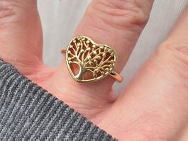 Bague coeur arbre de vie