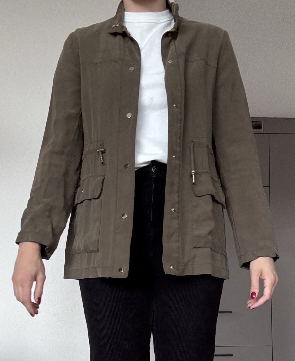 Zara Giacche: Zara Basic Übergangsjacke, Khaki, Gr. M – Usato da Zürich venduto da CaKoch17