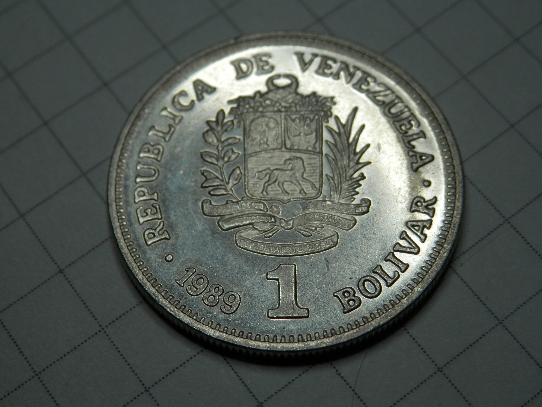 Alle Münzen: Venezuela 1 Bolivar, 1989 – Gebraucht aus Weiach von weiach81
