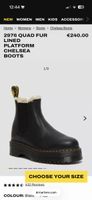 Dr Martens 2976 Quad Fur Lined Platform Chelsea Boots 39