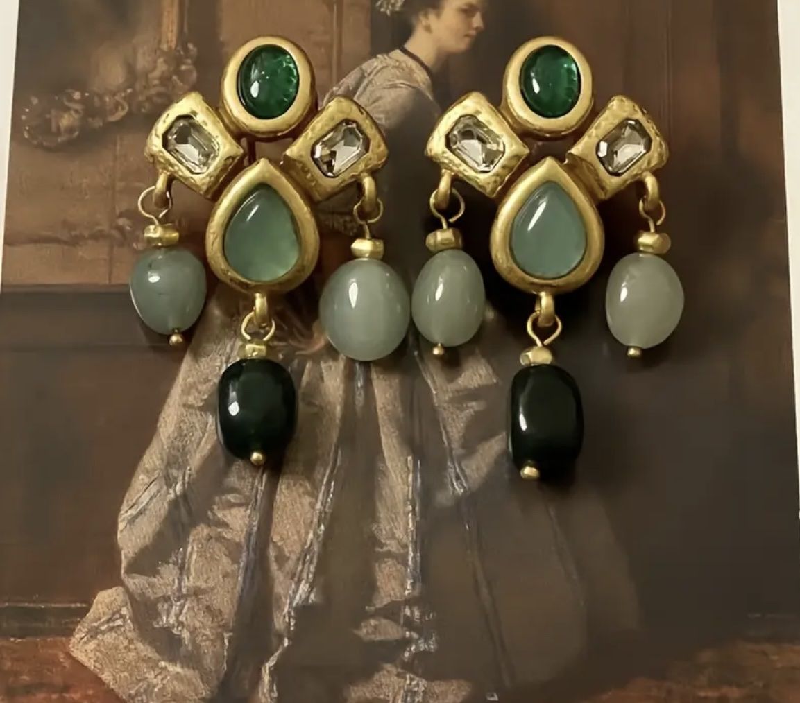 Boucles d'oreille: Statement  Ohrringe mit grünen Steinen – Neuf avec emballage d'origine à Saanen par SoniaMichaela 2