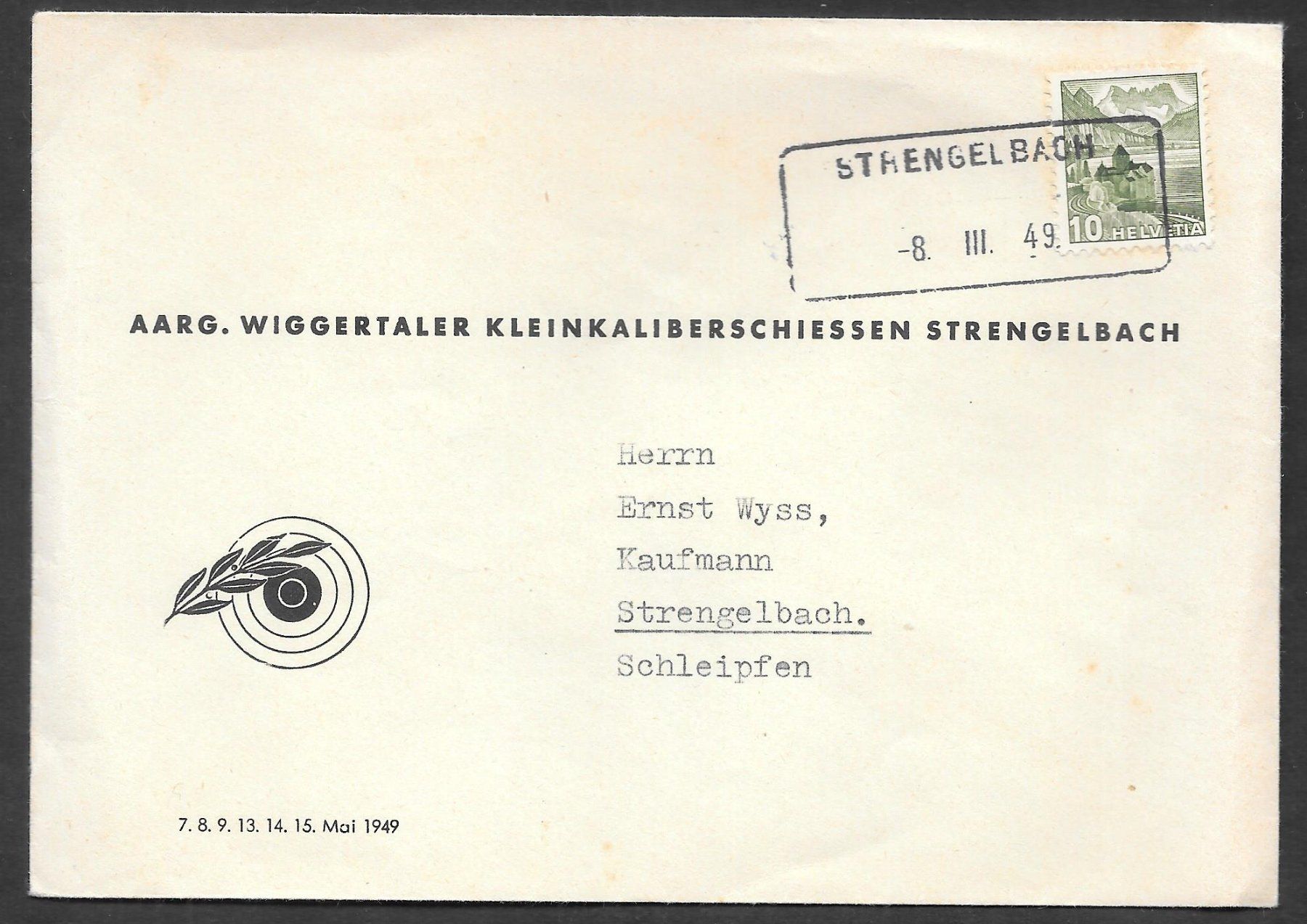 Tutti i francobolli: Brief Aushilfsstempel STRENGELBACH 8.3.1949 – Nuovo (secondo la descrizione) da Olten venduto da clotaldi