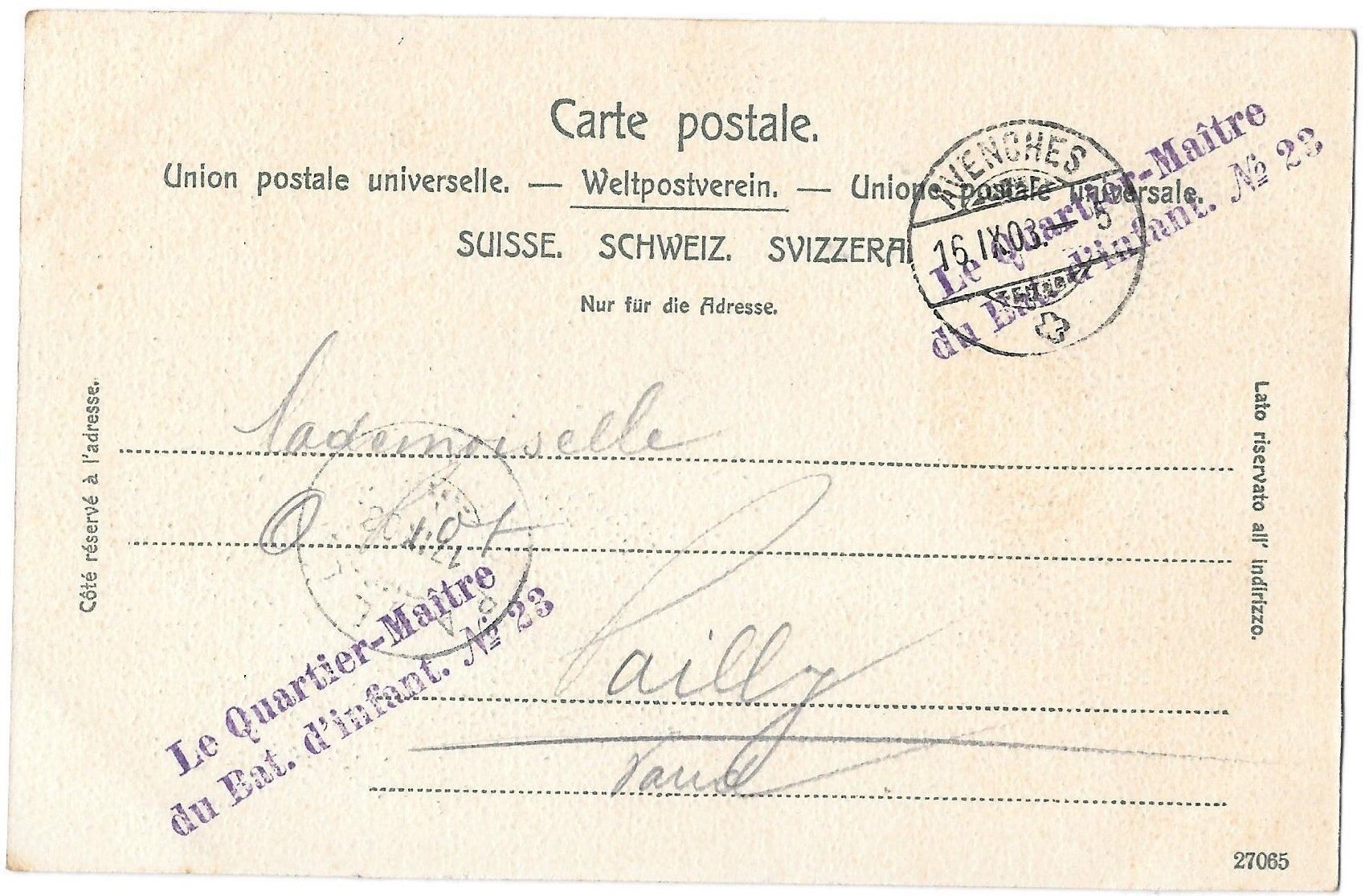 Ansichtskarten: Payerne Strassenpartie Feldpoststempel – Gebraucht aus Olten von clotaldi 1