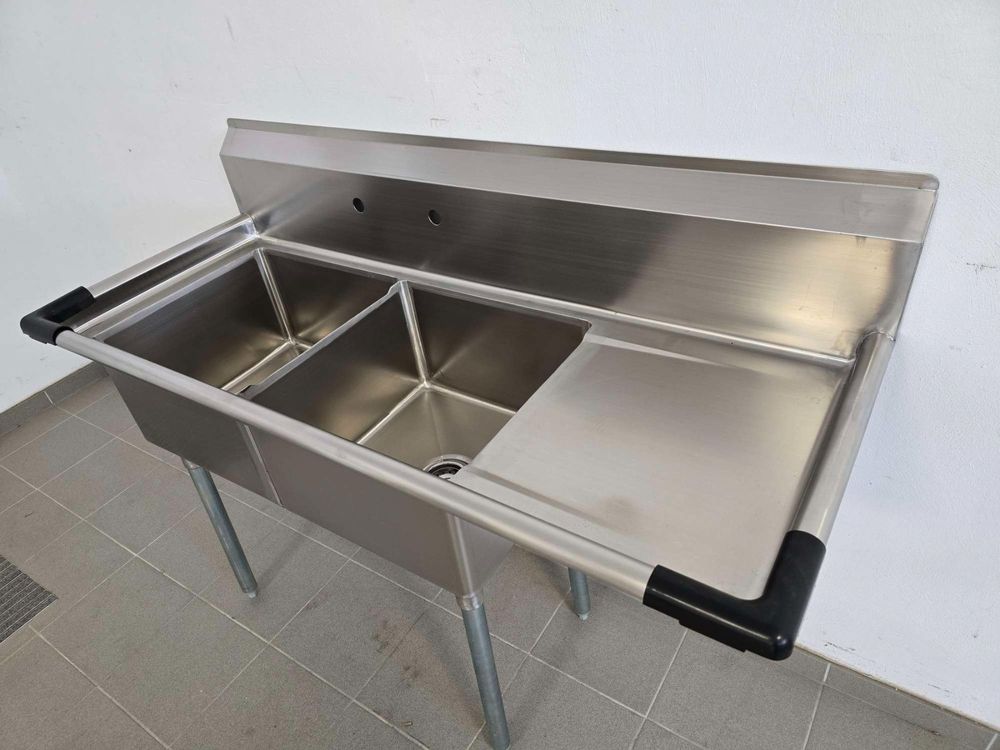 Spülabdeckung 2 Becken rechts 180x60cm - | Spülabdeckung