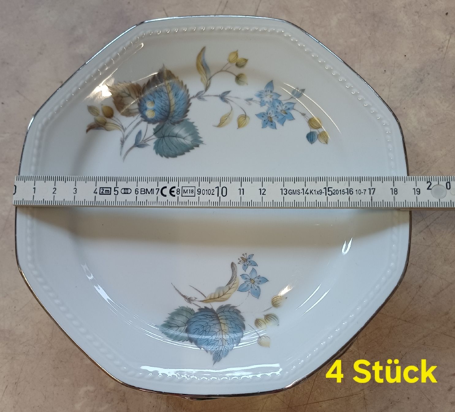 Piatti: 22 Teller Blumenmuster , Silberrand Schirnding Bavaria – Usato da Merenschwand venduto da Brockinell 5