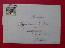 1851 "Waadt 5" Nr.10 (Type 58), fehlerfrei auf BRIEF v. GENF