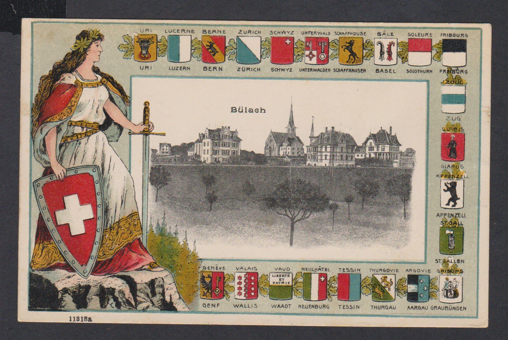 Cartoline postali: Bülach  ZH   :   alte Ansichtskarte von 1918 – Usato da Vitznau venduto da Ropaku