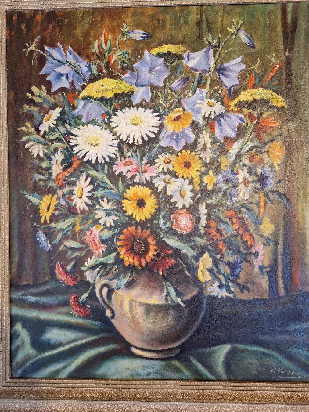 Gemälde: Blumenstrauss-  Gemälde von C. Herzog – Gebraucht aus Arbon von MadameLuLa9320 1
