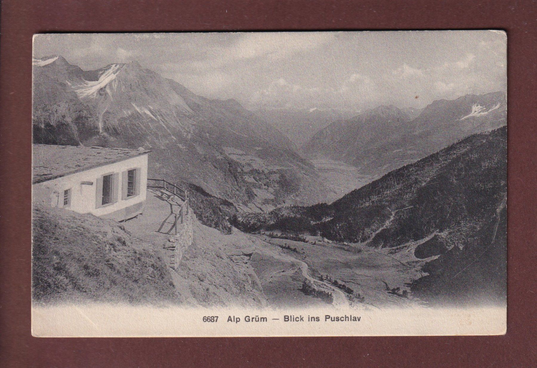 Cartoline postali: ALP GRÜM - Blick ins Puschlav – Usato da Pully venduto da nicecards