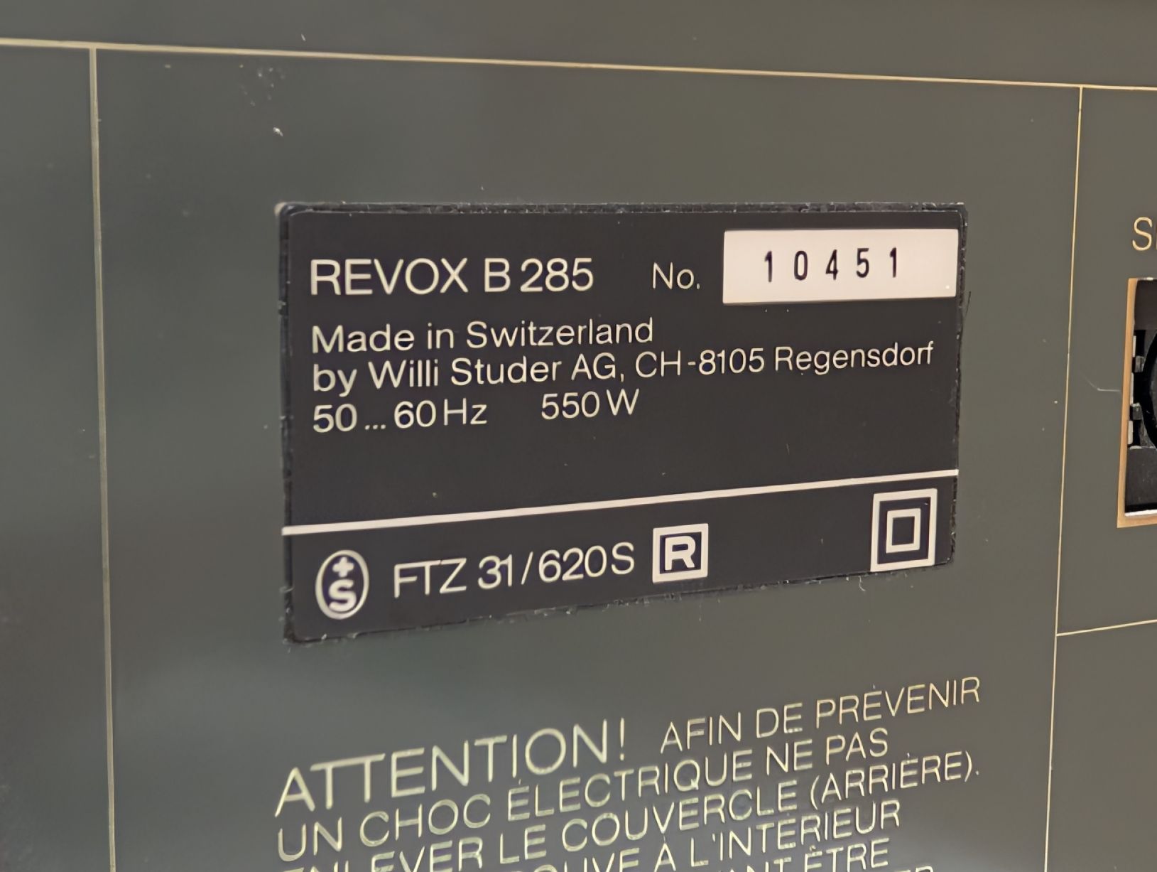 Revox Ricevitori: Revox B 285 Receiver: ein Kanal defekt. – Difettoso da Breitenbach venduto da Dribbel 6