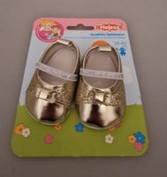 Heless Puppenschuhe Gold Glitzer, Grösse 38-45cm, Neu!