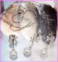 Muschelkernperlen Schmuckset ca. 9mm Perlen