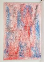 Acryl-Bild auf Leinwand in Rot-Blau