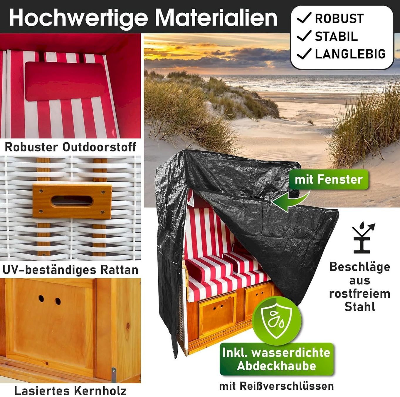 Sedie a sdraio: Strandkorb NORDERNEY DELUXE 120cm – Nuovo e nell'imballaggio originale da Bottighofen venduto da zaap 5