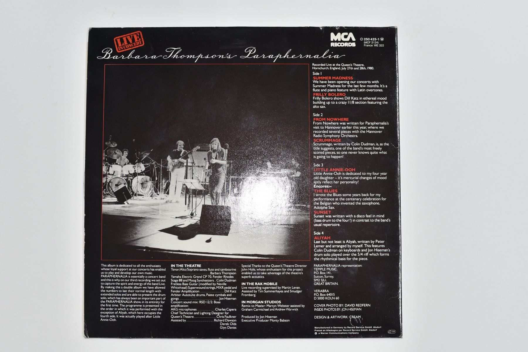 Dischi in vinile: Schallplatte Barbara Thompson's - Paraphernalia - Live – Usato da Glis venduto da AtelierManus 1