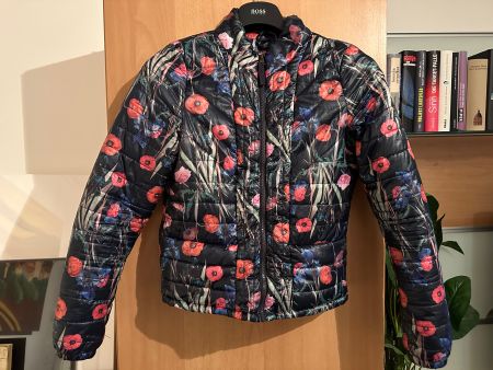 Attraktive Übergangsjacke, Blumendesign, Gr.  36