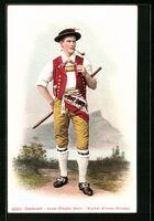 Appenzeller in Tracht mit Pfeife, Inner-
