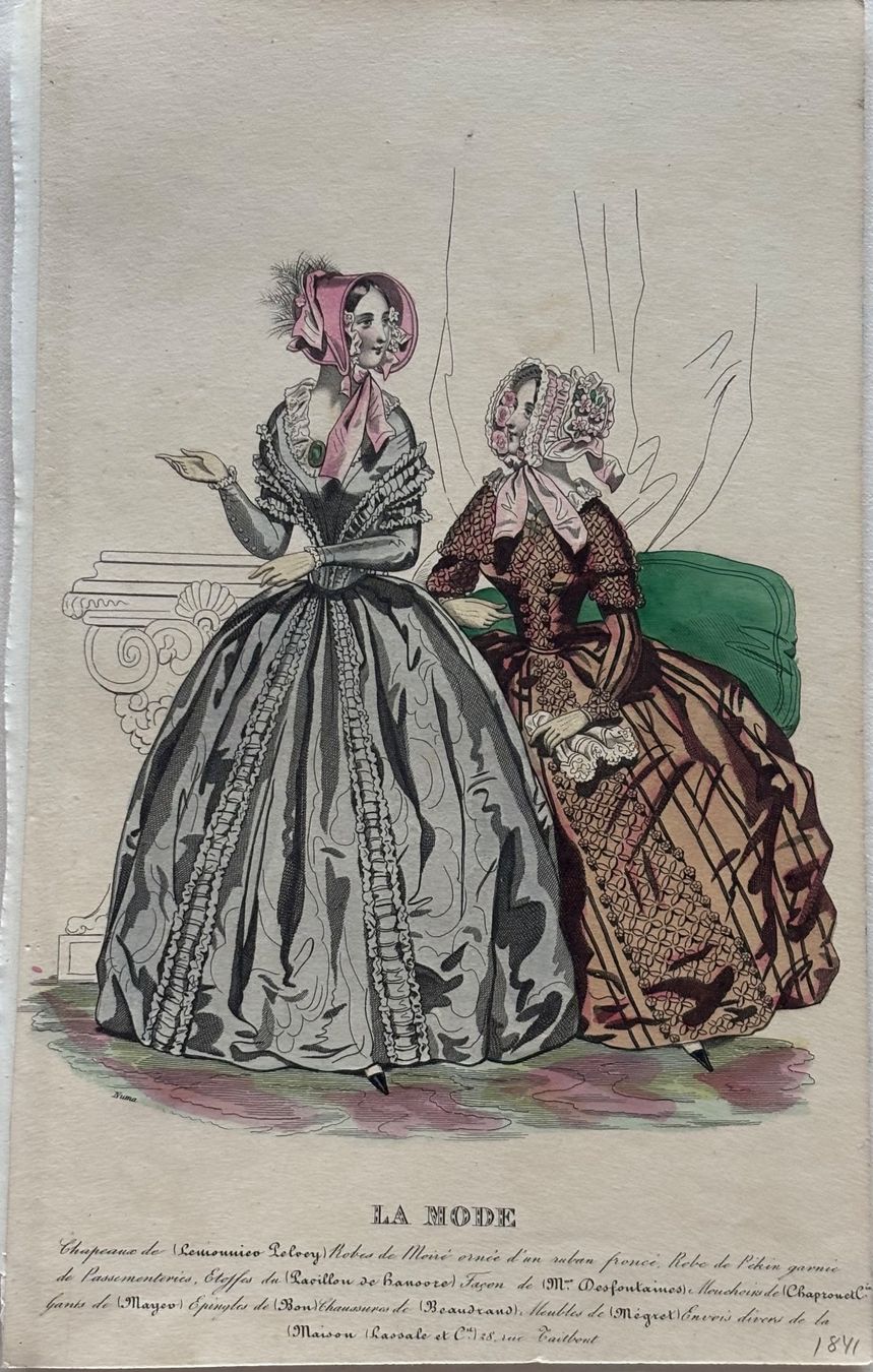 Grafica & Litografie: Antike Lithographie, Mode, Paris, 1841 – Usato da Frauenfeld venduto da Merk52