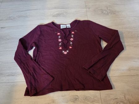 Damen Langarmshirt FIELD GEAR G 152 (10/12) weinrot bestickt