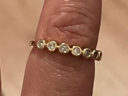 Jolie alliance 53,5 plaquée sertie pierres zircons neuve