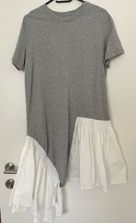 Freizeitkleid, One Size, Farbe grau/weiss