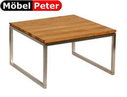 Salontisch 60x60 Holzplatte natur