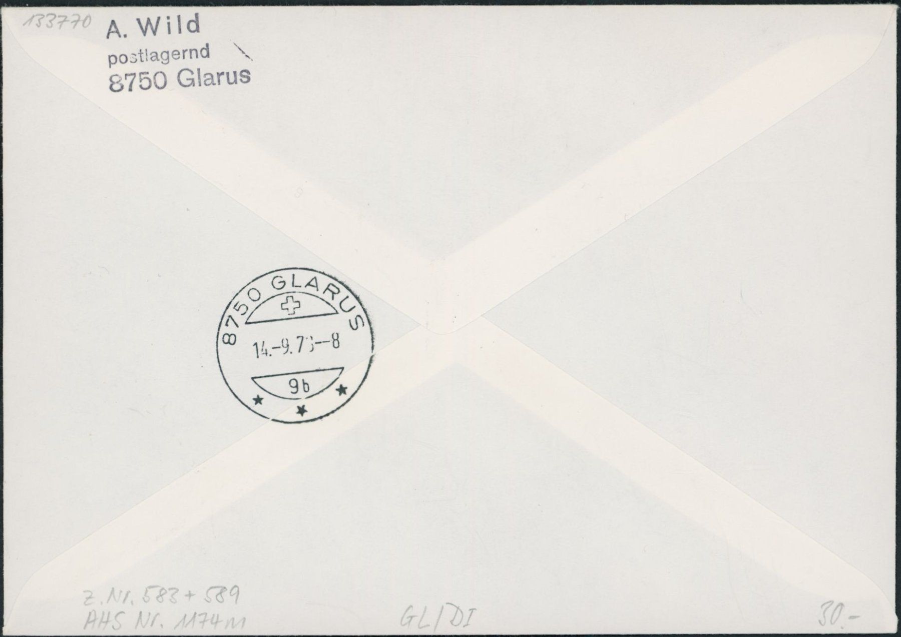 Alle Briefmarken: GL Diesbach - Aushilfsstempel - Brief – Gebraucht aus Schindellegi von leecollect 1