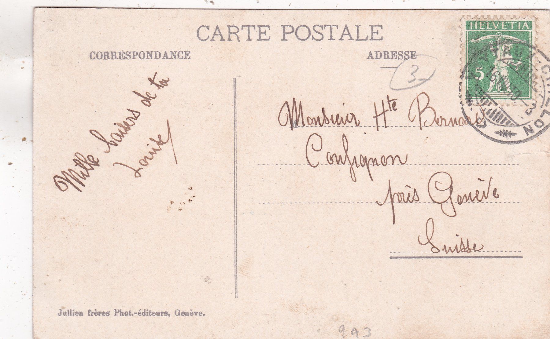 Cartoline postali: Montreux Eglise 1910 – Usato da Herisau venduto da Lisegrat2008 1