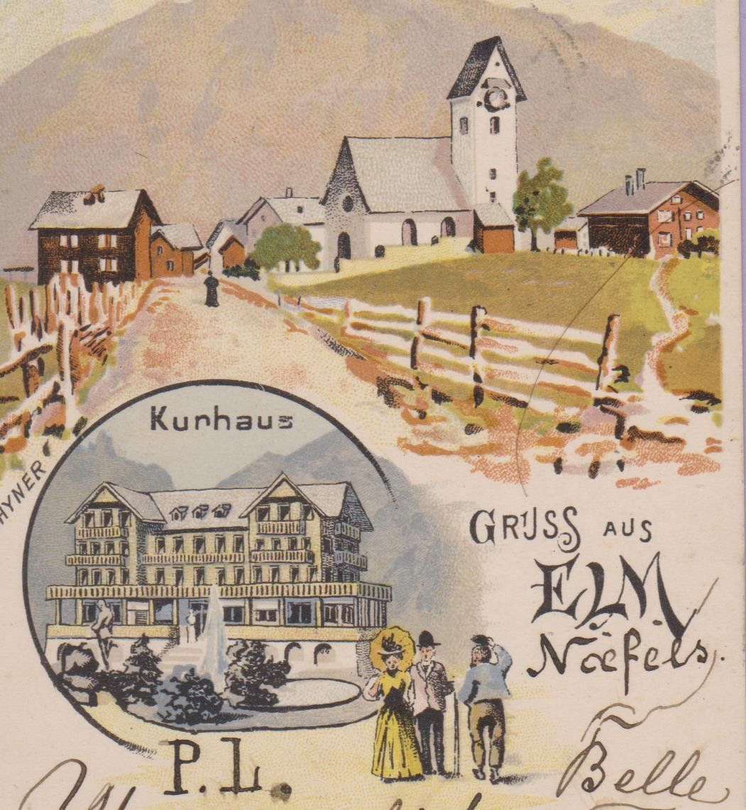 Cartoline postali: ELM   -   Litho - Ansichtskarte von 1904 – Usato da Vitznau venduto da Ropaku 1