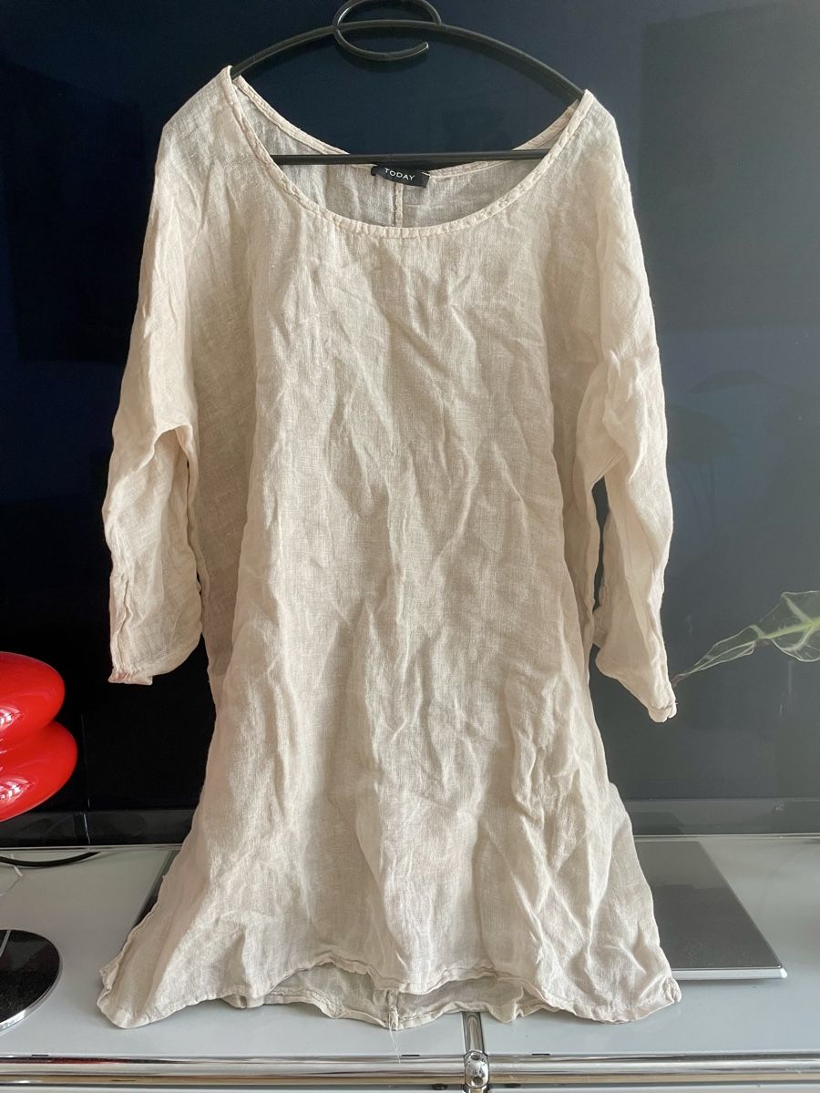 Vestiti: 100% Leinen Strandkleid/Kleid, beige, onesize – Usato da Zürich venduto da Carlajimena 7